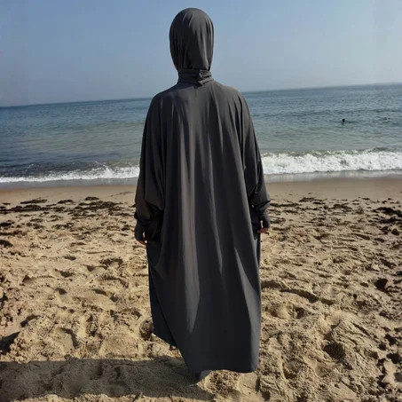 بوركيني شرعي 5 قطع ( خمار، عباية، سروال، جوارب ، معاصم ) - للمحجبات والمنقبات