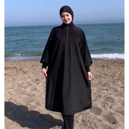 بوركيني شرعي 3 قطع ( خمار، عباية، سروال ) - للمحجبات والمنقبات