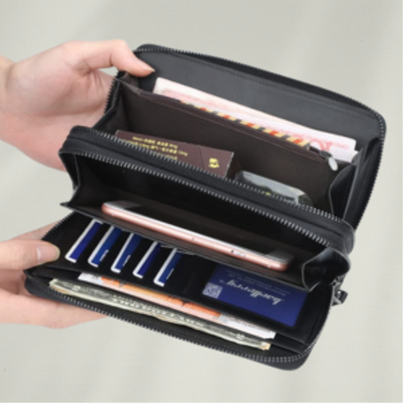 محفظة صغيرة للبطاقات والنقود - سوداء