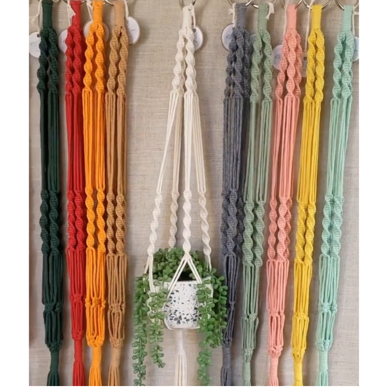 باك جوج بثمن واحد حامل النباتات بالماكرامي  ديكور  متميز و أنيق Pack de deux Porte-plantes en macramé, décoration unique et élégante