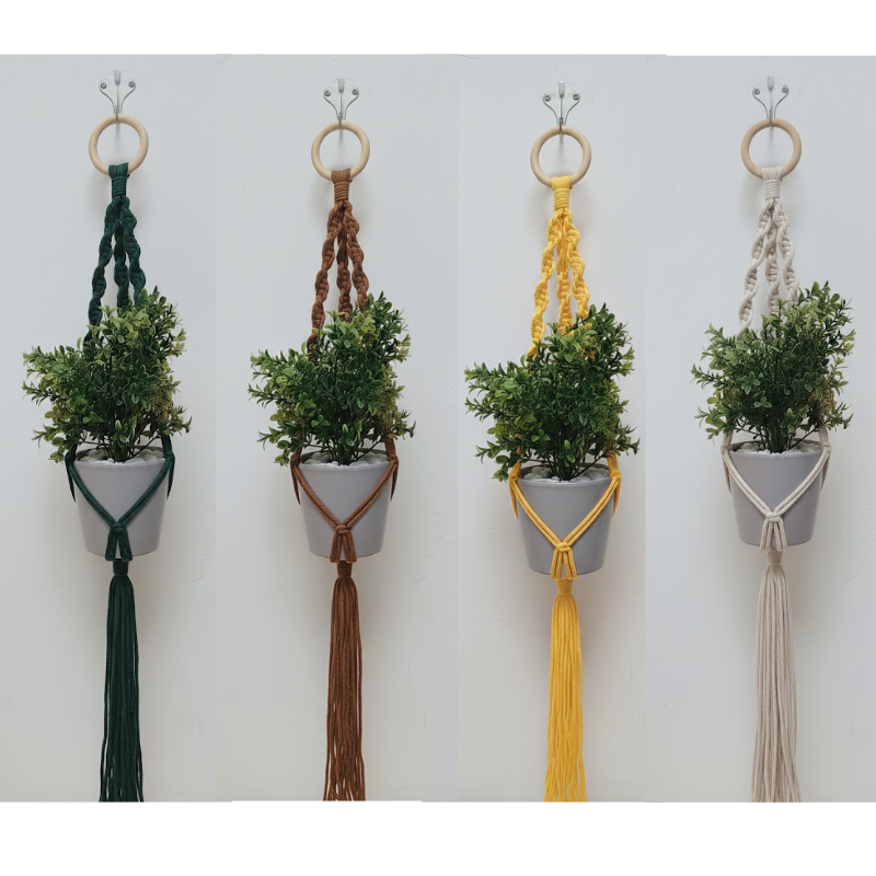 باك الديكور الطبيعي – حامل النباتات بالماكرامي + نبتة اصطناعية بثمن مناسب ! Pack déco naturel – Porte-plante macramé + plante artificielle à petit prix !