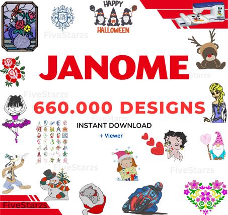 Machine Embroidery Designs Collection 660,000 Files in JEF Format for Janome, Compatible Bernina, & Babylock Mac