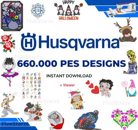 Massive Machine Embroidery Designs Collection - 660,000 Files in HUS Format for Husqvarna & Viking Machines