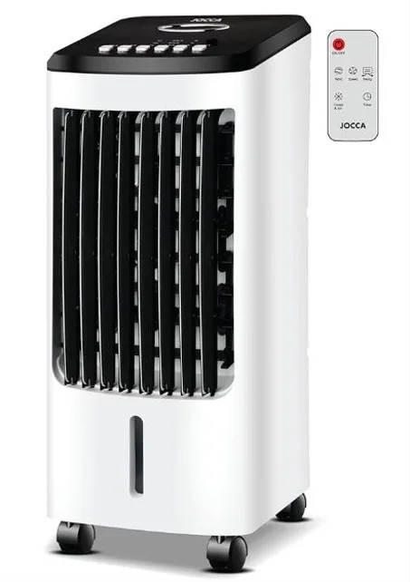(60W) مبرد هواء جوكا Jocca بسعة 4 لتر – تبريد وترطيب للهواء بتصميم مدمج للاستخدام المنزلي والمكتبي