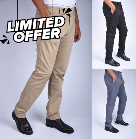 pack de 3 pantalons en toile