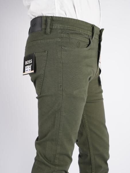 Pantalon en toile piqué de coton 5 poches  (vert olive )