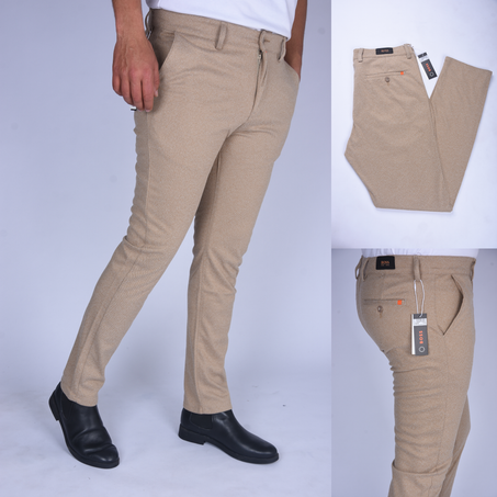 Pantalon BOSS Slim FIT en coton, cachemire Light stretch ( Beige )