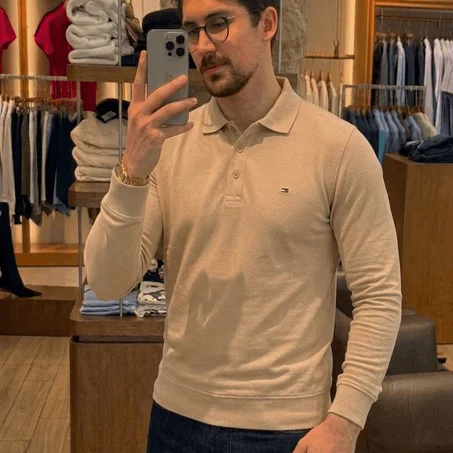 Pack 3 Polo Tommy manches Longue en Pur Coton Piqué