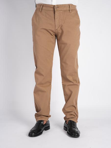 Pantalon en toile piqué de coton poches Coté ( Tabac )