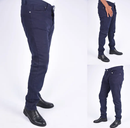 Pantalon en Toile Piqué Armani Coupe droite – Bleu marine-