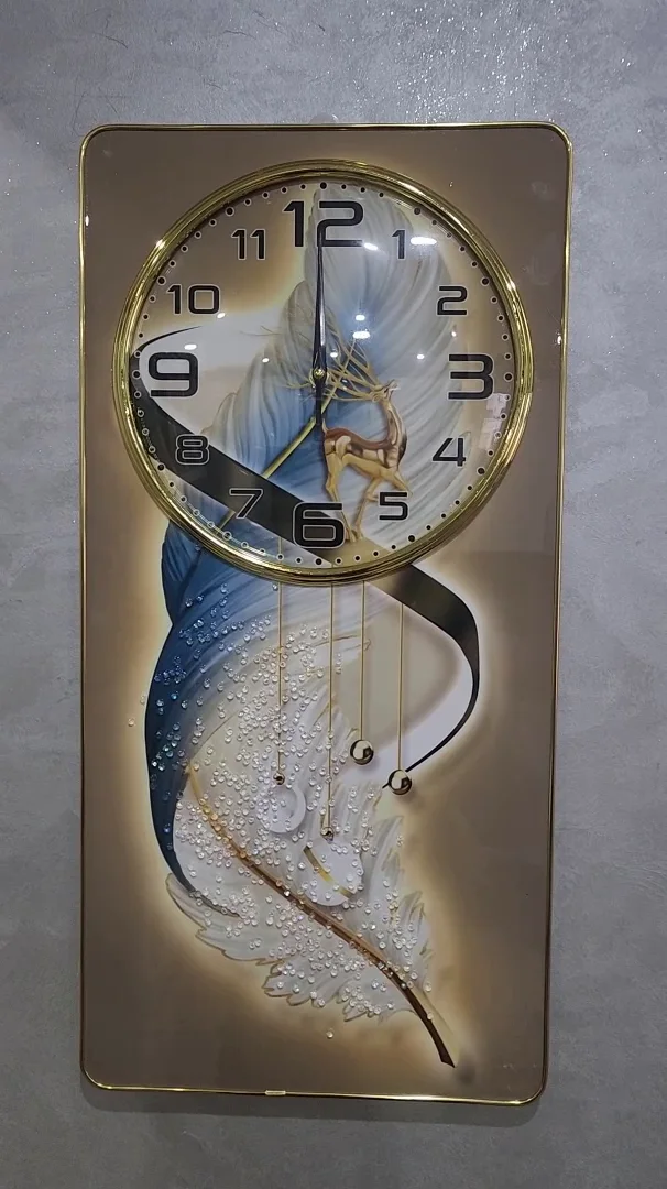 ساعة 2 في 1 لوحة فنية بالوان زاهية وغطاء لديجانكتور