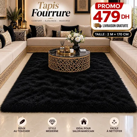 tapis fourrure 2m/170cm  + LA LIVRAISON GRATUITE