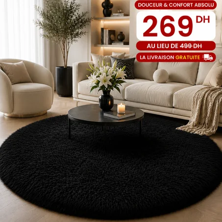 tapis fourrure rond 1M