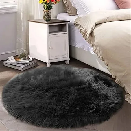 tapis fourrure rond