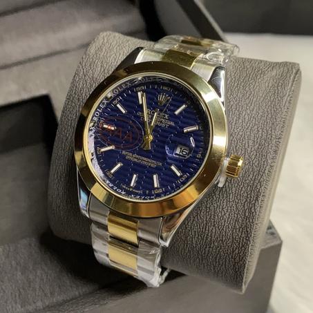 Datejust homme Argente -dore fond bleu