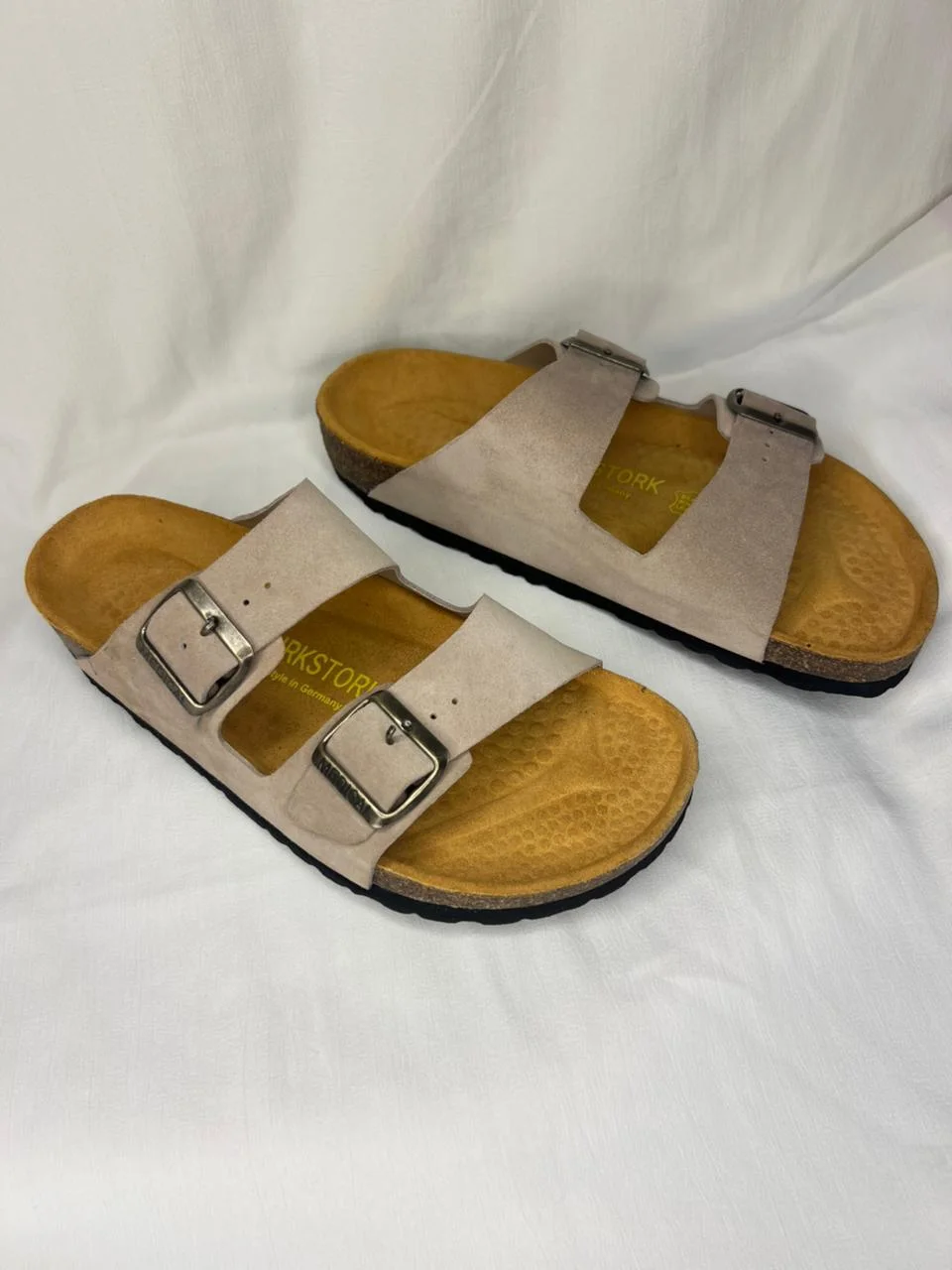 Sandales Médicales en Daim Premium – Beige (Double Bride)