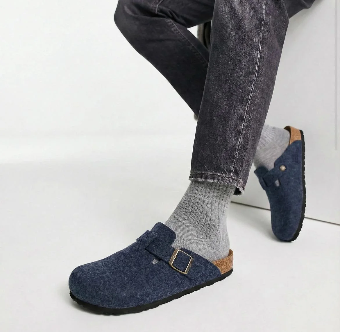 Sabots Médicaux en Cachemire Premium – Bleu Marine