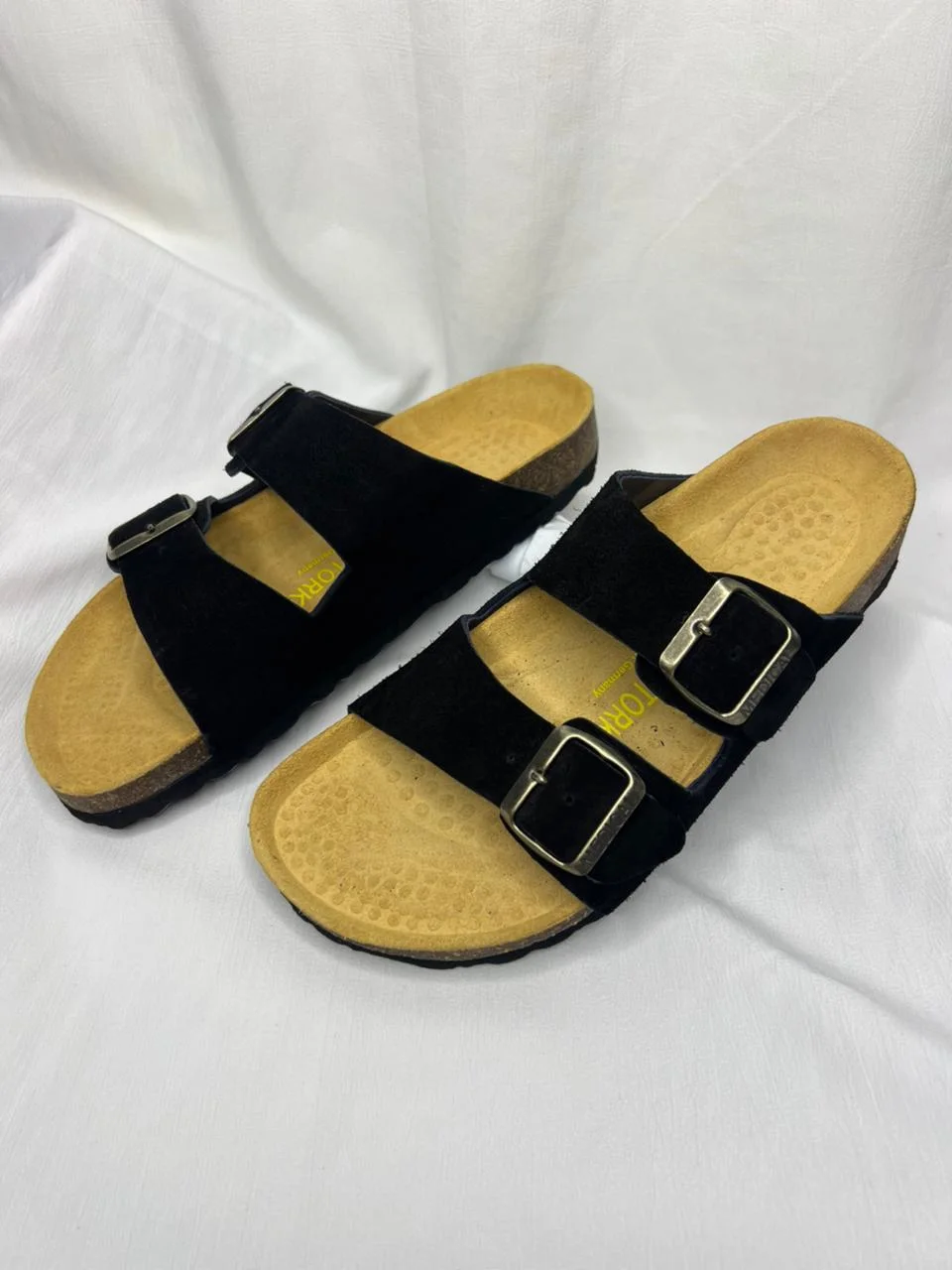 Sandales Médicales en Daim Marron (Double Bride)