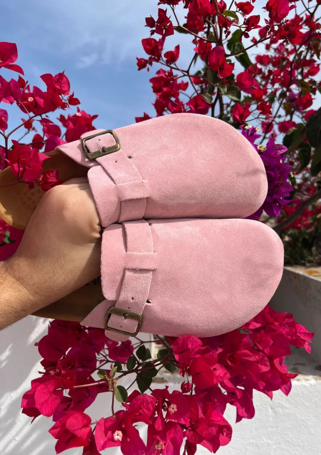 Sabots Médicaux en Daim Premium – Rose Pâle (Baby Pink)