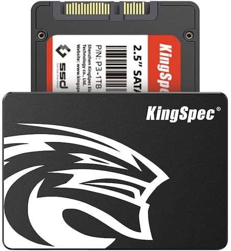 KingSpec 1TB 2.5 SSD SATA III Interno - 550MB/s de lectura, 520MB/s de escritura con 3D NAND Flash, para portátil y PC de escritorio Actualización
