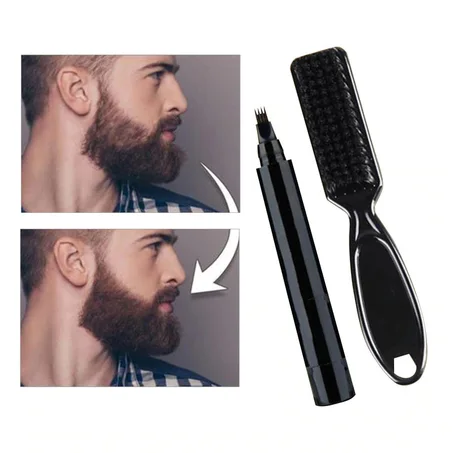 أداة لتجذيب اللحية  و الشارب والحاجب مجموعة أدوات الحلاقة قلم رصاص مع فرشاة  الحاجب