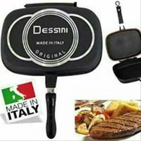 Dessini Poêle à frir double face - Double Grill Pan  مقلاة الشواء والطهي بوجهين