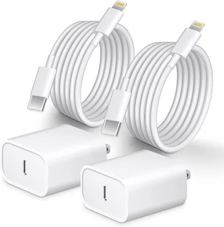 Cargador rápido para teléfono 14 13 12 [certificado MFi] Cargador tipo C de 10 pies, paquete de 2 bloques de carga USB C de 20 W con cable de carga rápida para teléfono 14/14 Pro/13/13Pro Max
