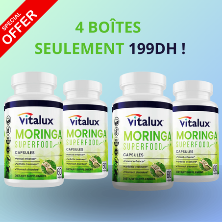 🔥 OFFRE SPÉCIALE : 4 BOÎTES DE MORINGA POUR SEULEMENT 199DH ! 🌿💪