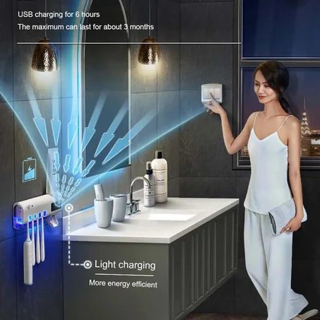 معقم فرشاة أسنان ذكي بالأشعة فوق البنفسجية