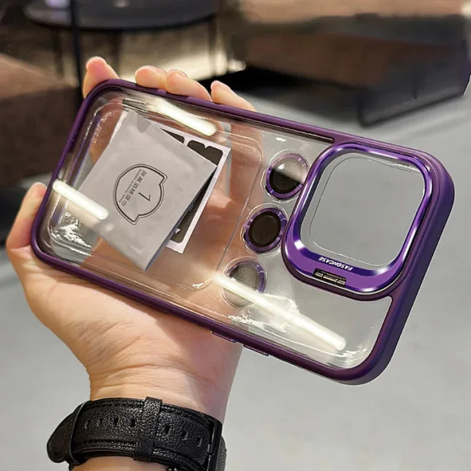 Coque iPhone 11------ 15 Pro max Invisible Support Vidéo + LENS Caméra