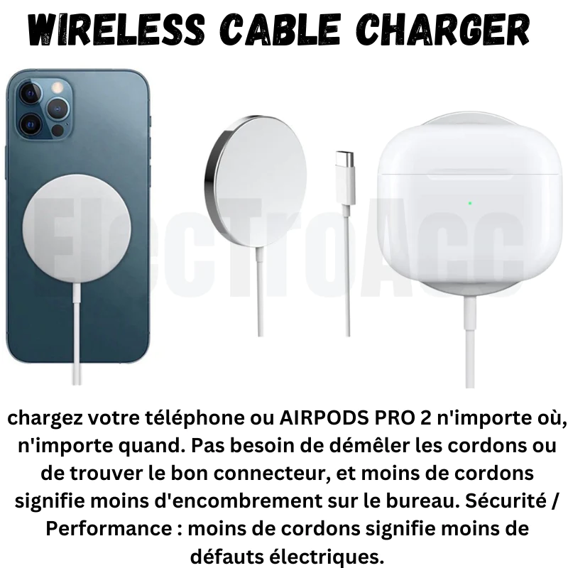 ( Pack 8*1 (Ultra SmartWatch + Adaptateur Iphone + Cable Iphone (1m)+ Power Bank Wereless Iphone + AirPods Pro (high copie) + Chargeur Wereless