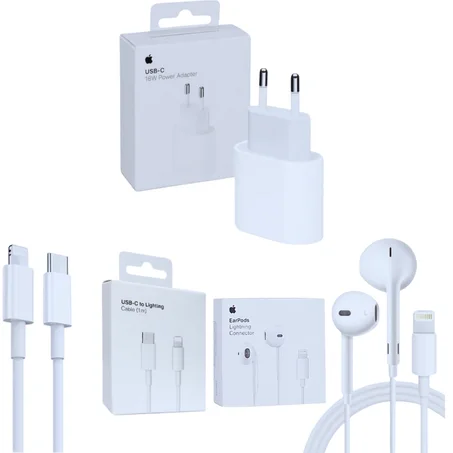 Adaptateur Iphone typc C (18W)+Cable Iphone (1m)+EarPods iphone