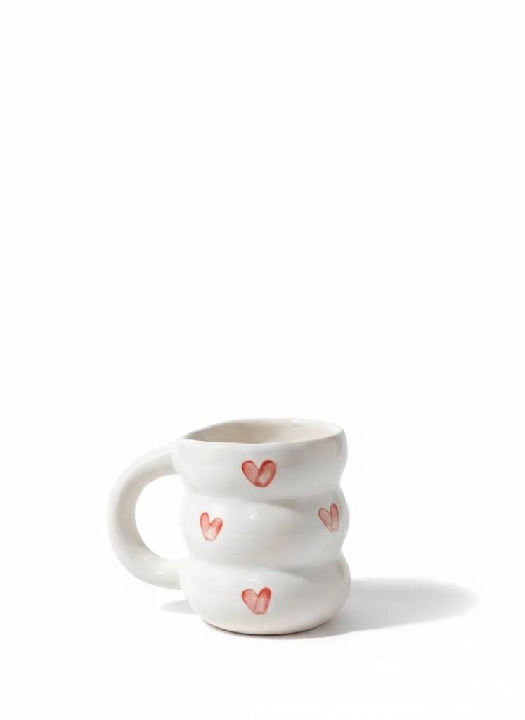 Tasse à café artisanal Tayri coeurs