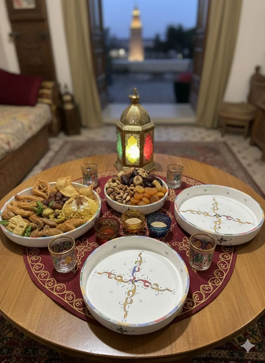 Plat Rond en Céramique Artisanale Marocaine