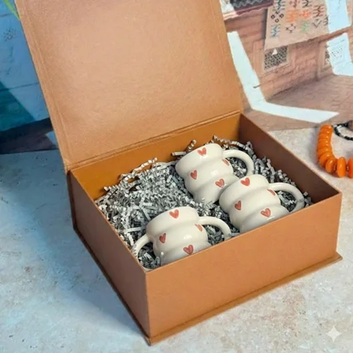 Tasse à café artisanal Tayri coeurs