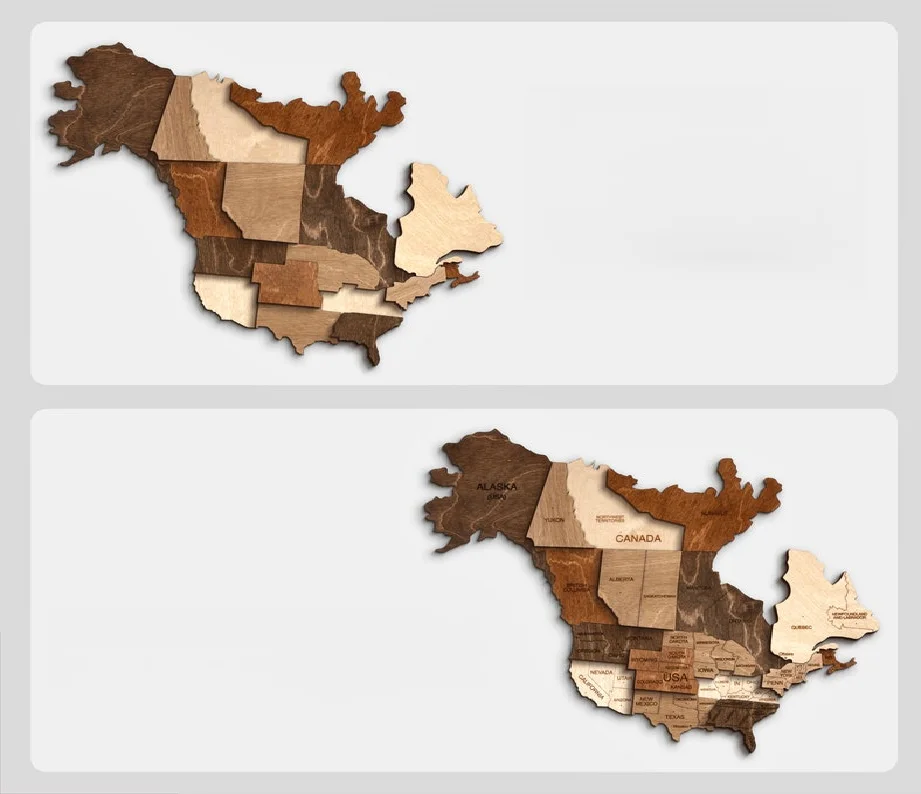 3D Carte du monde en bois !