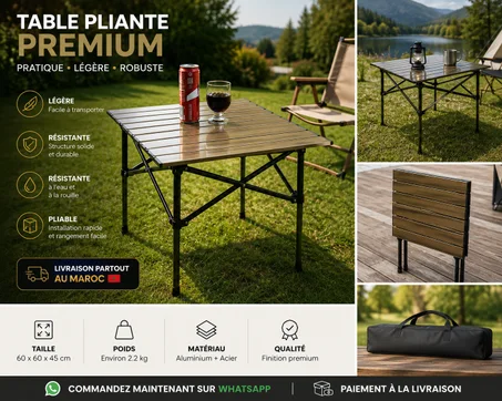 طاولة تخييم قابلة للطي مع حقيبة حمل | Camping Table Portable