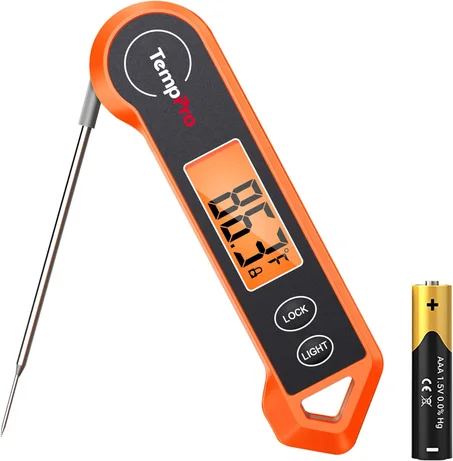 Termómetro digital de carne ThermoPro TP19H resistente al agua para asar a la parrilla con retroiluminación ambidiestra y sensor de movimiento, termómetro de cocina para