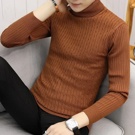 Men's Turtleneck Sweater Autumn Winter Warm Jumper