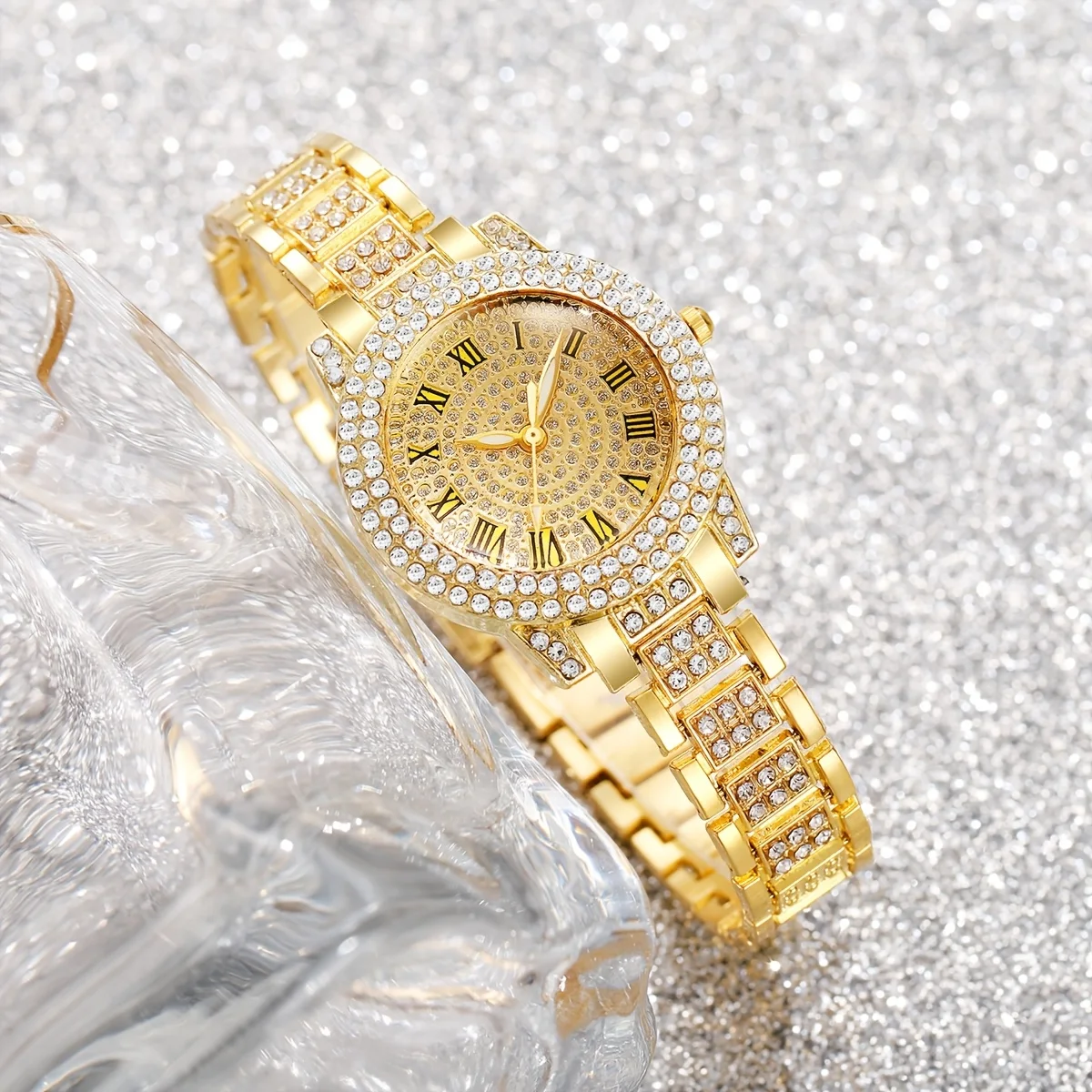 CRISTAL — Montre & Bijoux Sertis de Diamants · 4 Pièces d