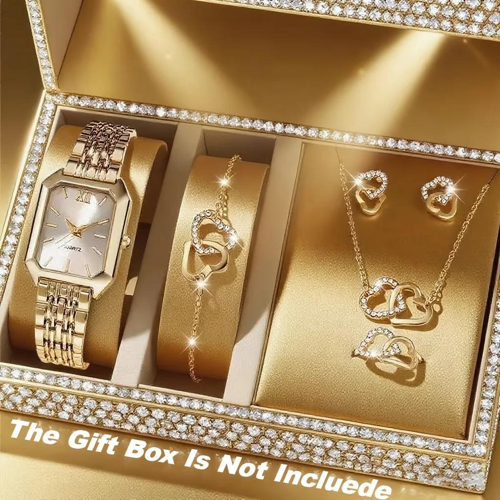 Ensemble Serena™ Élégance Dorée – Montre & Bijoux pour Femme CD