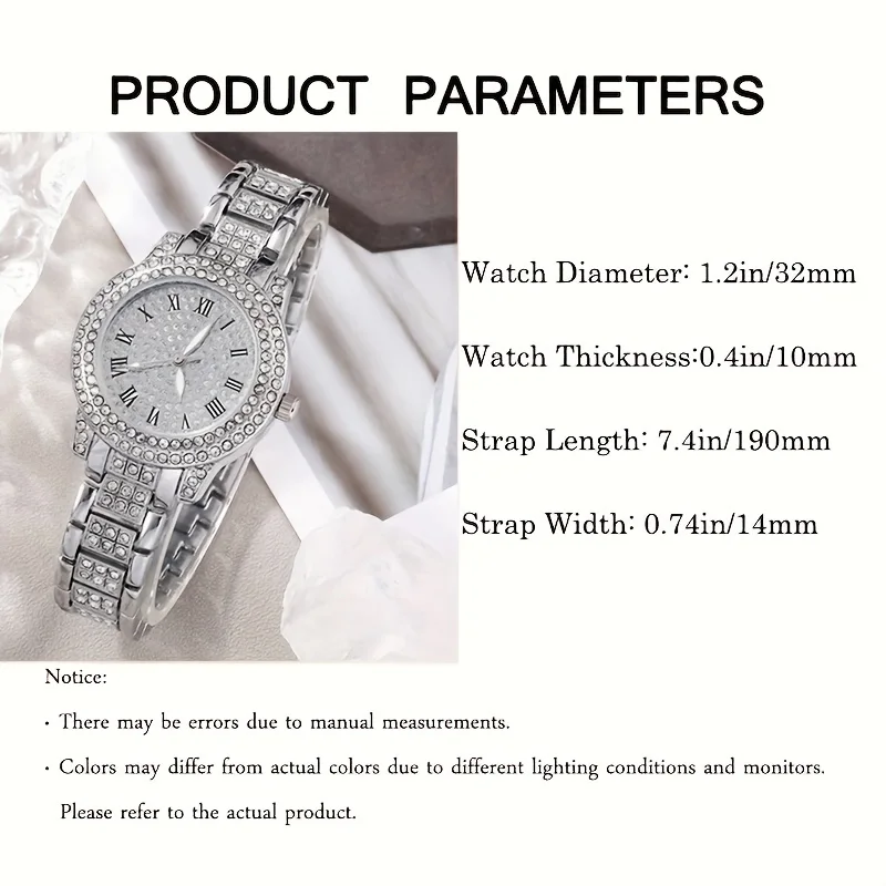 Ensemble Montre Quartz Luxe et Bijoux 6pcs RDC