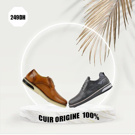 Chaussures en Cuir Noires Et Tabac