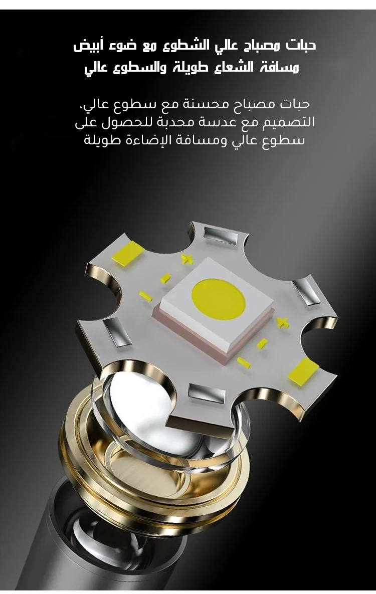 مصباح يدوي محمول متعدد الوظائف للاستخدام في الخارج