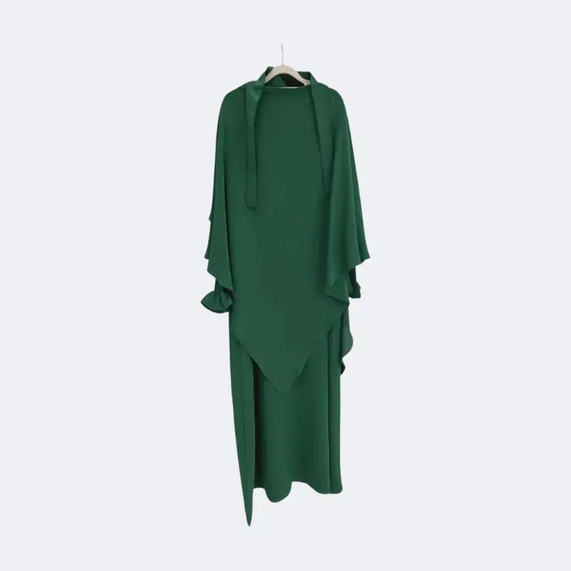 عباية من قطعتين وشاح خمار متعدد الطبقات