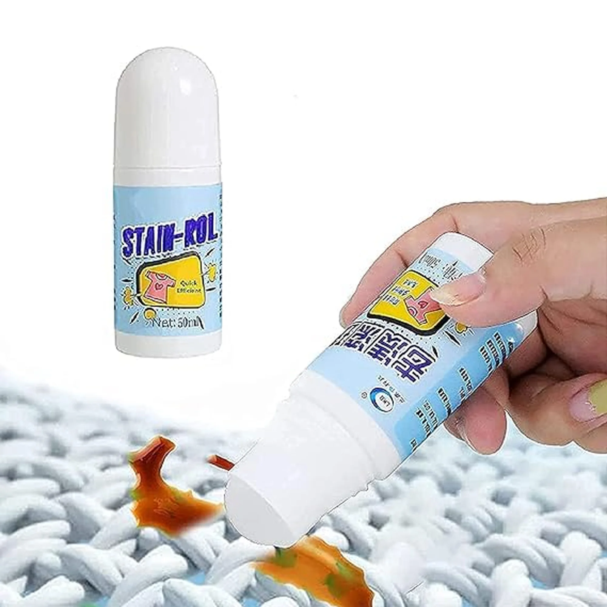 مزيل بقع الطوارئ "STAIN-ROL": نظافة فورية بلمسة واحدة دون الحاجة للغسل.