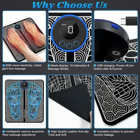 جهاز تدليك القدم EMS بتقنية التحفيز الكهربائي للعضلات 😍