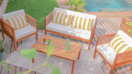 salon jardin en bois hêtre