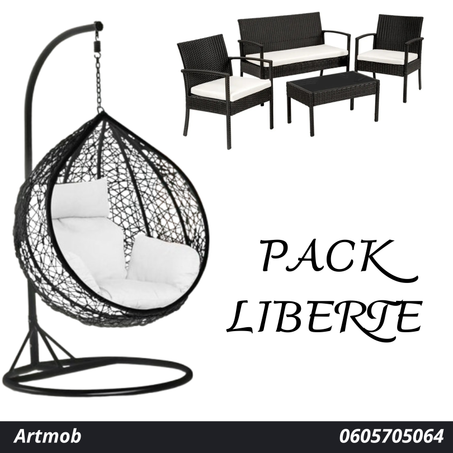 Pack Terrasse – Balancelle & Salon de Jardin