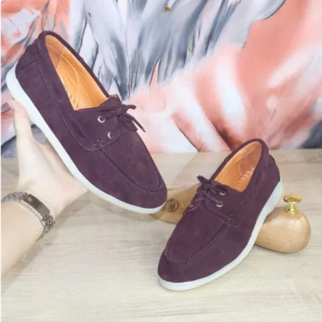 Mocassins Femme Premium Violet Prune – Élégance & Confort au Quotidien